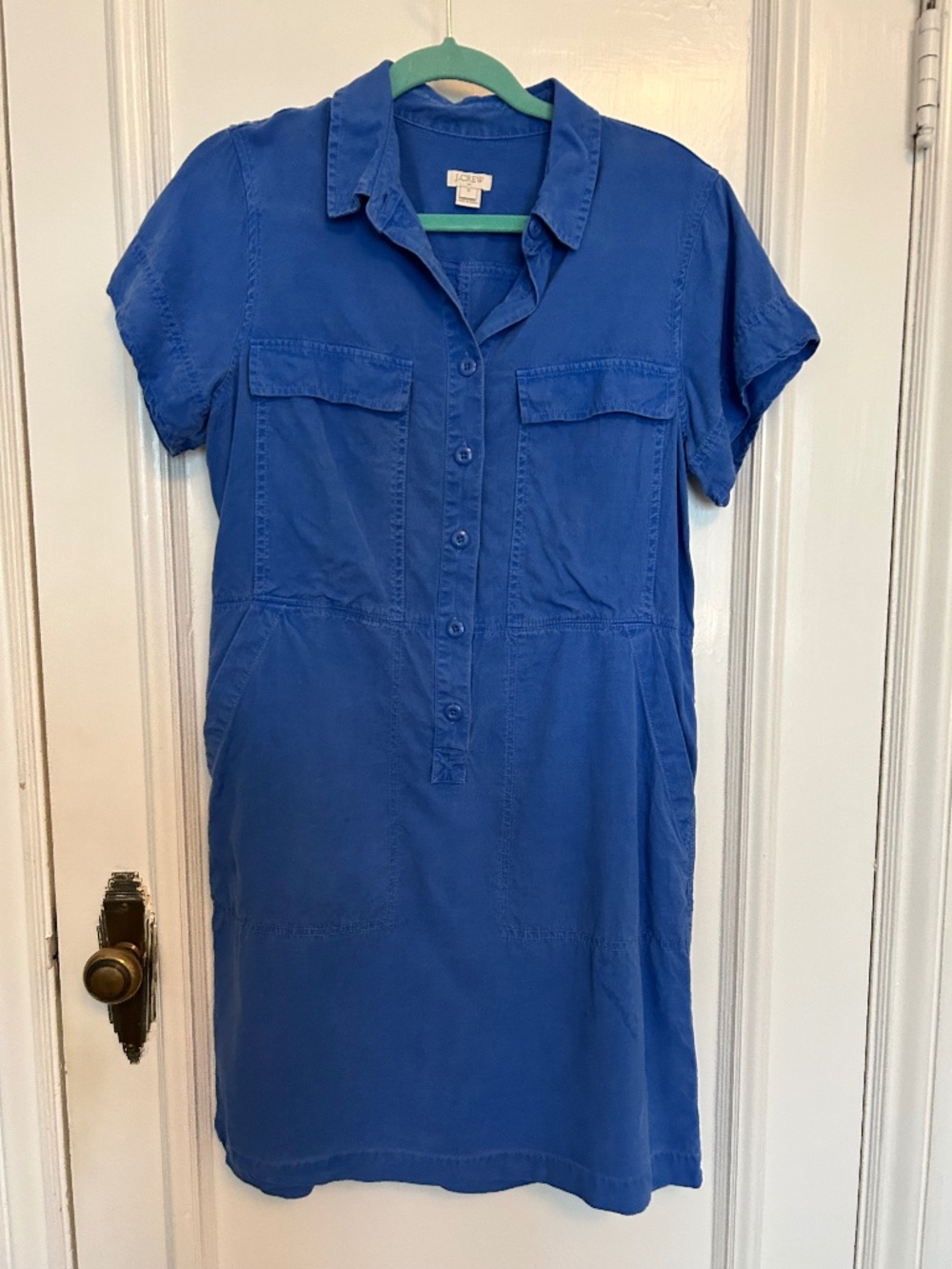 J.Crew Cobalt Blue Utility Mini Dress Size 12
